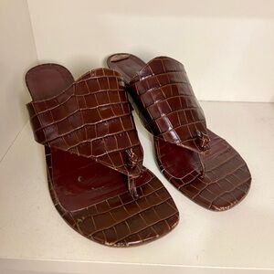 Staud Croc-Effect Sandals
